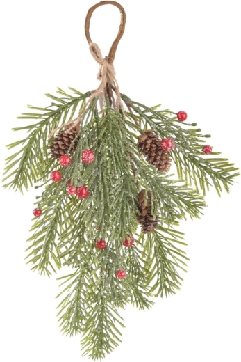 Crenguță decorativă suspendabilă cu bobițe, 37 cm
