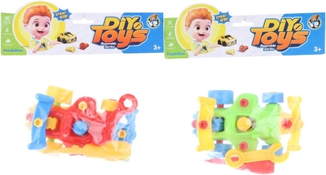 Mașinuță de curse din plastic cu șuruburi pentru copii