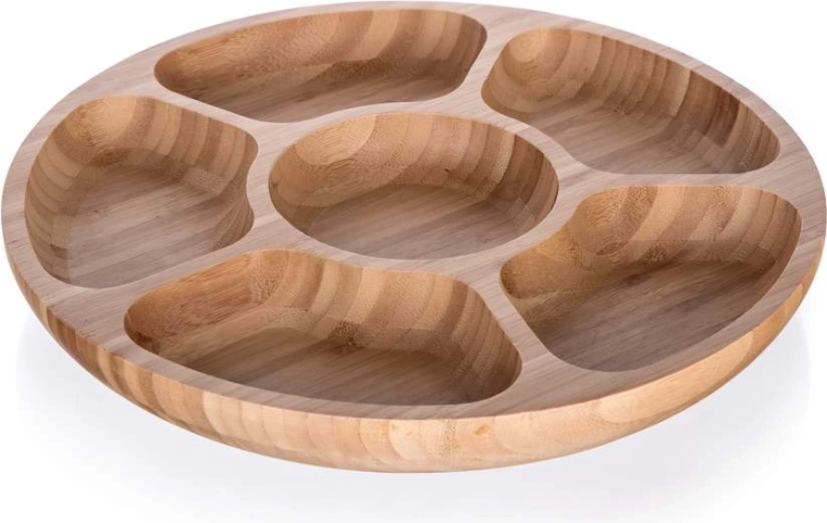 Farfurie împărțită din bambus BRILLANTE 31,5 x 4 cm