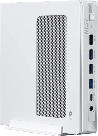 PC compact PRO DP10 cu Intel Pentium G7400, Wi‑Fi, fără OS, alb