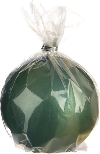 Lumânare decorativă tip glob, verde, cu luciu metalic, 8 cm