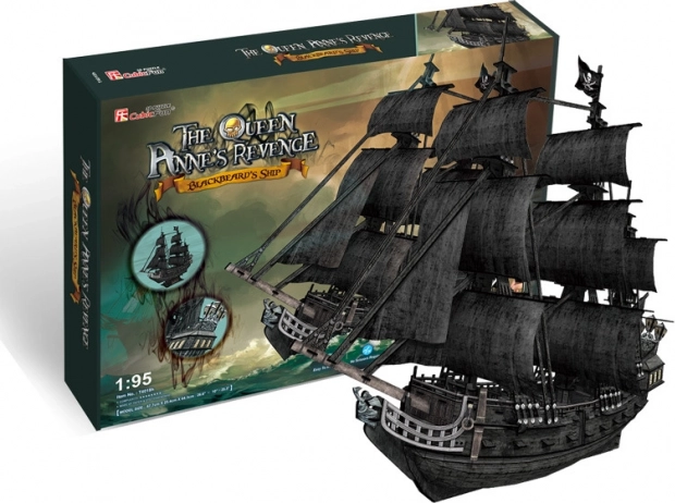 Puzzle 3D Velierul Queen Anne's Revenge de la CubicFun