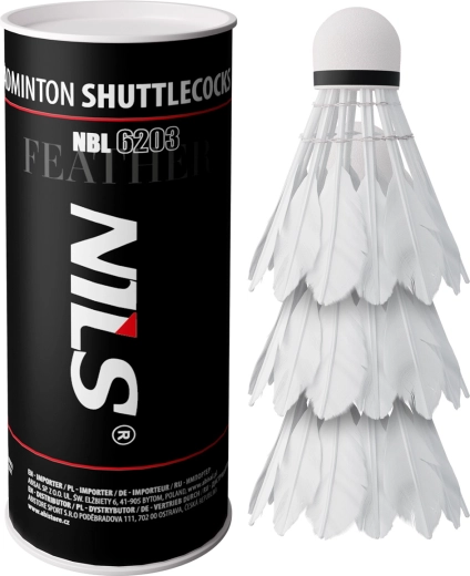 Fluturași de badminton din pene Nils NBL6203, 3 buc