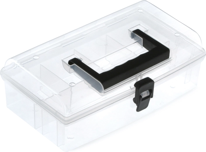 Organizator din plastic cu mâner 245 × 135 × 85 mm transparent