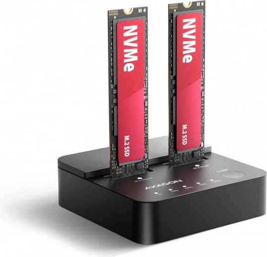 Axagon Clone Master stație de andocare și clonare USB-C 3.2 Gen 2x2 pentru 2× NVMe M.2 (20 Gbps)