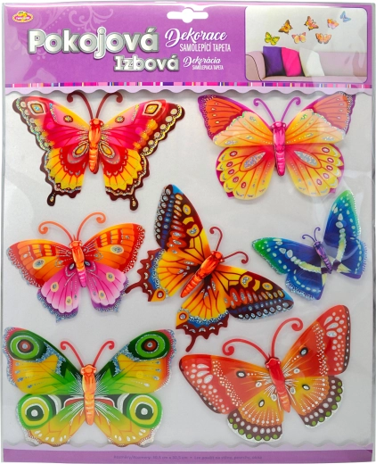 Autocolante de perete cu efect 3D fluturi, set 12 buc