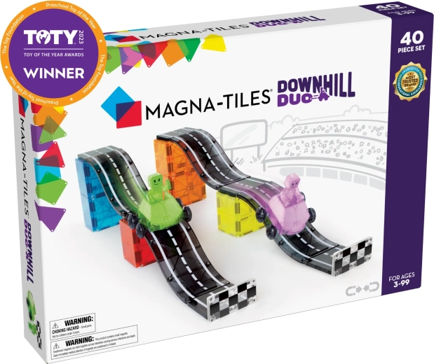 Set de construcție magnetic Magna-Tiles Downhill Duo (40 de piese)