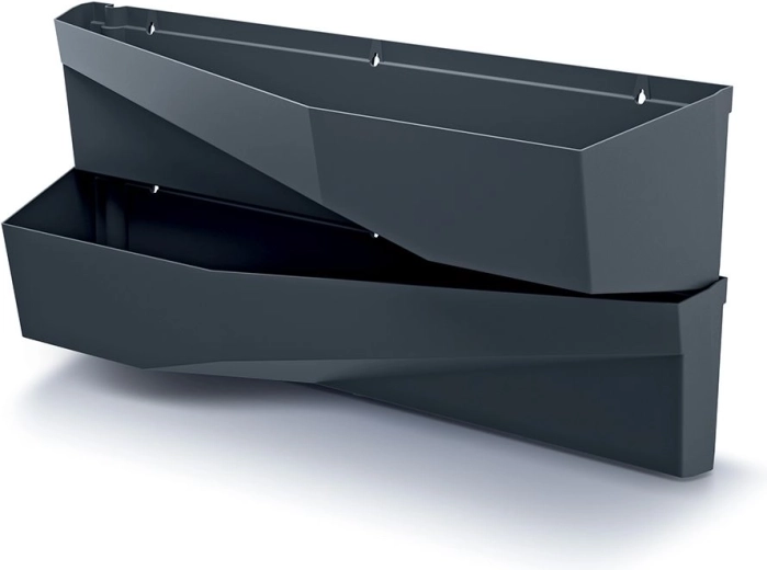 Set de jardiniere verticale de perete în antracit GARDEN LONG WALL – 2 buc