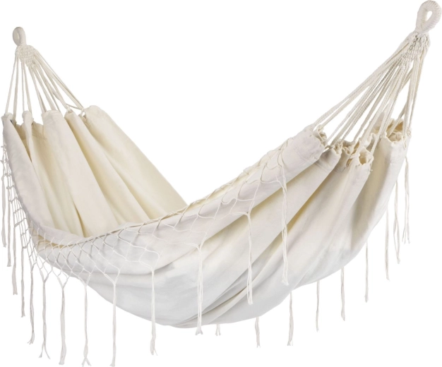 Hamac de grădină dublu boho, bej, 200 × 150 cm
