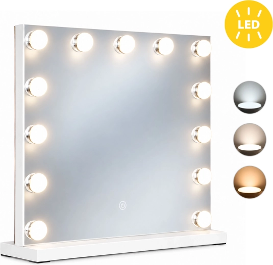 Oglindă cosmetică ModernHome cu iluminare LED 50 × 40 cm