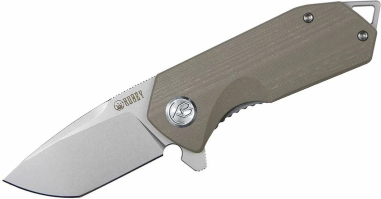 Kubey Campe Nest cuțit de buzunar 7 cm, maro khaki, G10