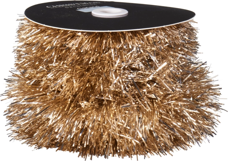 Ghirlandă de Crăciun aurie 9 cm x 10 m