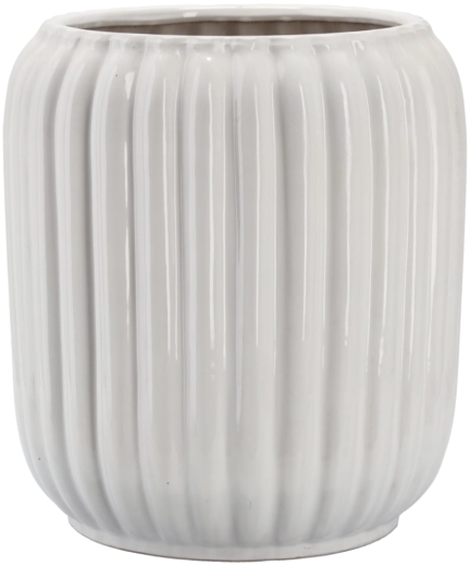 Ghiveci ceramic 40 × 40 × 44 cm alb cu model în relief