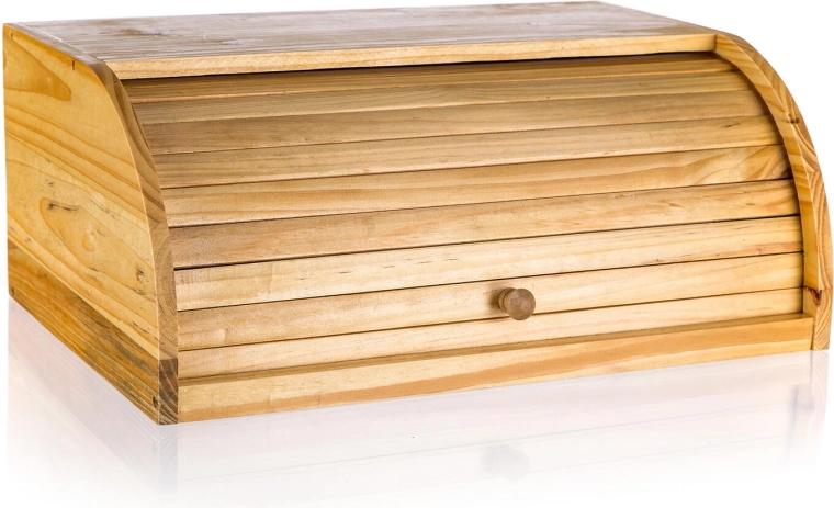 Cutie de pâine din lemn de pin 40 × 27,5 × 16,5 cm, deschisă la culoare