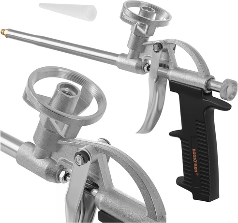 Pistolă metalică pentru spumă de montaj BIGSTREN cu reglaj