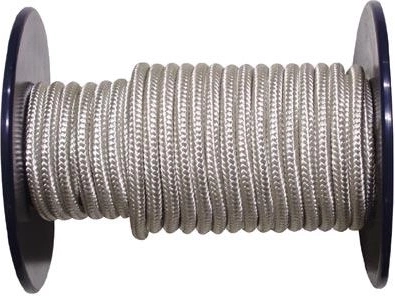 Frânghie împletită din poliamidă cu miez 8 mm, albă, 100 m