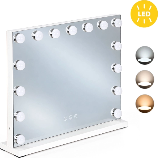 Oglindă cosmetică LED ModernHome cu 15 becuri