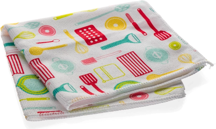 Lavetă din microfibră 40 × 40 cm cu decor, 250 g/m²