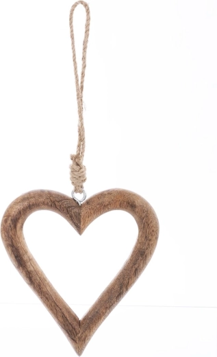 Inimă decorativă suspendată mango 15 cm