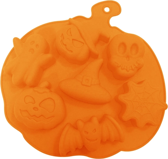 Formă de copt din silicon, dovleac, 7 buc, portocaliu