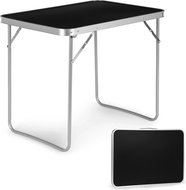 Masă de picnic turistică pliabilă 80 × 60 cm, neagră