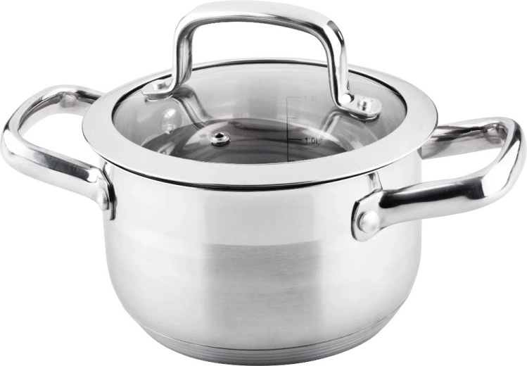 Oală Lamart Prestige cu capac din sticlă, 1,8 l