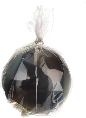 Lumânare decorativă tip bilă, neagră lucioasă, 8 cm