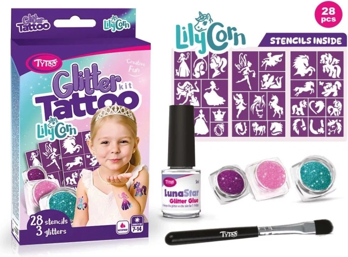 Set de tatuaje s sclipici LilyCorn