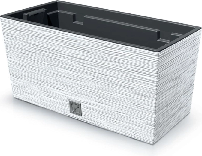 Jardinieră texturată Furu Case 39,5 cm – albă