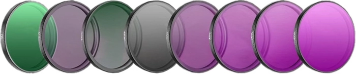 Set de filtre pentru DJI Osmo Action 6 – CPL, MCUV, ND8/16/32/64, LPR și Black Mist 1/4