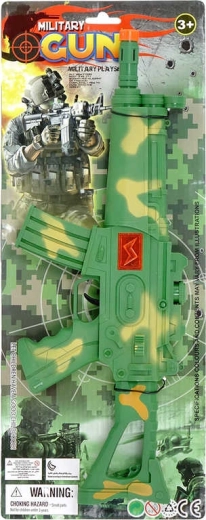 Pistol-mitralieră militară din plastic pentru copii, 43 cm, cu țeavă mobilă - 1 bucată