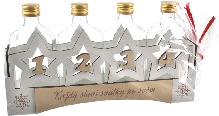 Sticlă în suport din lemn cu motiv de Advent 33 × 18,5 × 6,5 cm