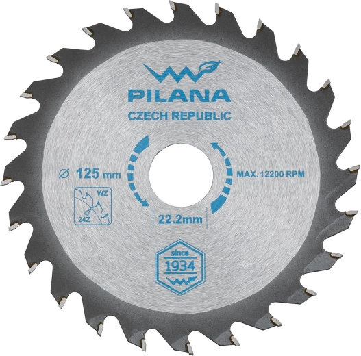 Disc ferăstrău PILANA SK 5255 WZ 125 × 1,8 × 22,2, 24 dinți