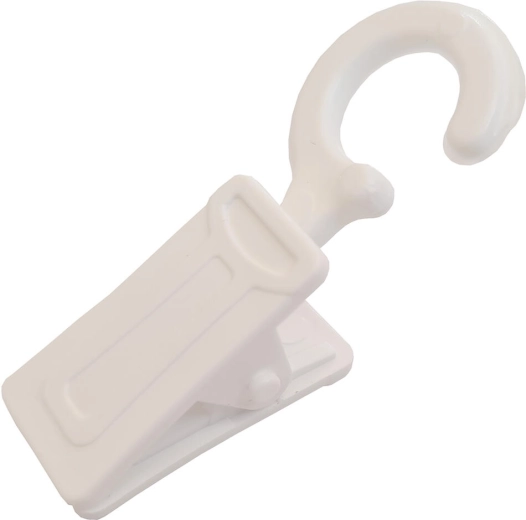 Clemă de plastic pentru prinderea materialelor, albă, 10 buc.