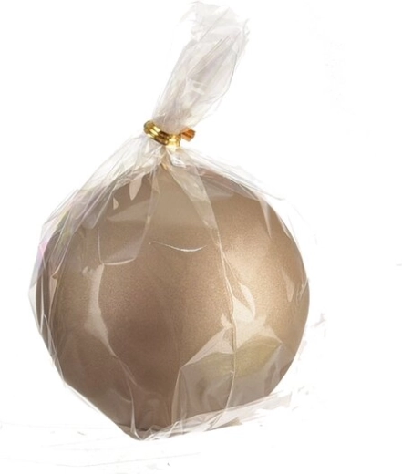 Lumânare decorativă mată tip bilă, culoare șampanie, 8 cm