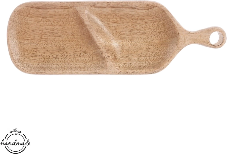 Tavă de servire compartimentată din lemn de mango 40,5 × 14 cm