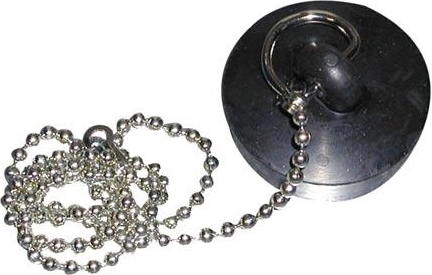 Dop de cadă 46 mm cu lanț din cauciuc EPDM roșu