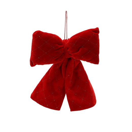 Fundă decorativă de Crăciun (cocardă) roșie 20 × 30 cm