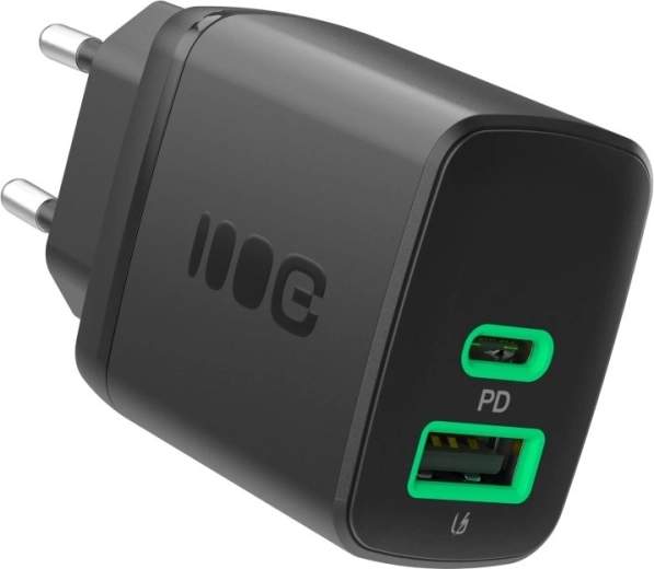 Încărcător de priză 30W cu USB‑C și USB‑A – Greencell PowerSource Duo30 negru