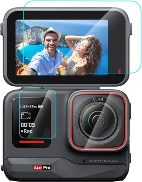 Folie din sticlă temperată 3 în 1 pentru Insta360 Ace Pro