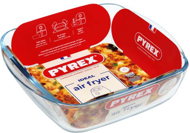 Pyrex vas de copt pătrat din sticlă 2,2 l
