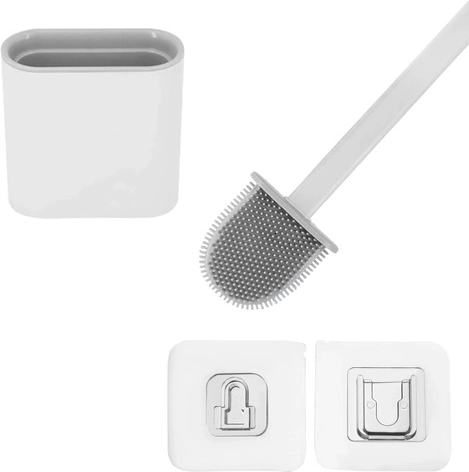 Perie WC din silicon Ruhhy slim cu suport igienic