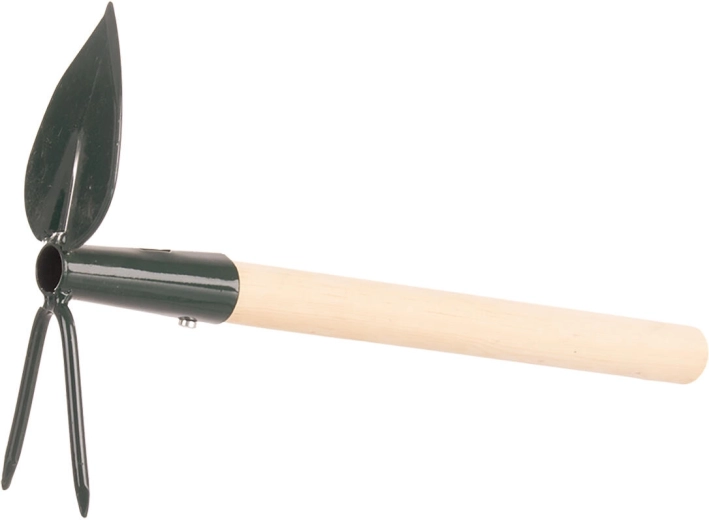 Săpăligă manuală Profi în formă de inimă, cu 2 vârfuri, cu mâner de 27 cm