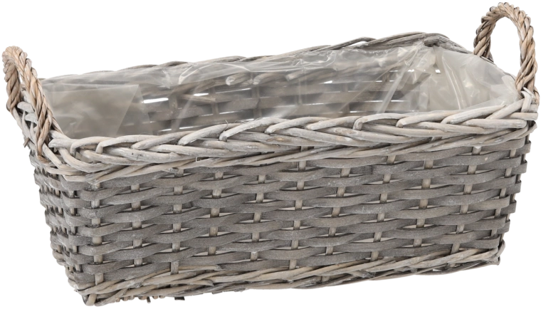 Ghiodan dreptunghiular din nuiele 38 × 19 × 14 cm, gri