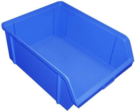 Ladă de depozitare teșită 300 × 200 × 142 mm, plastic, albastru, capacitate 20 kg