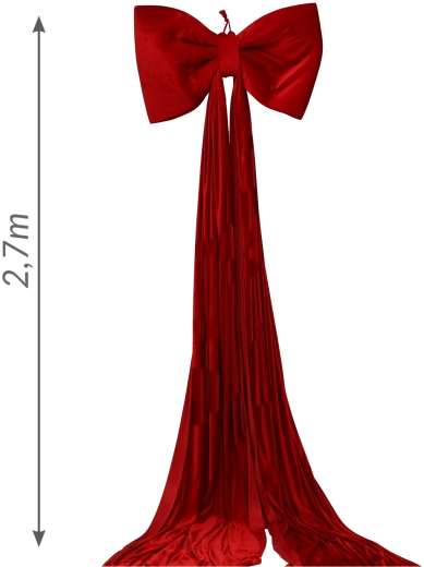 Fundă decorativă de Crăciun (cocardă) roșie 85 × 270 cm - 1 bucată