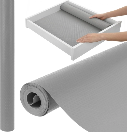 Covoraș protector antiderapant pentru sertare și dulapuri Ruhhy 500 × 50 cm gri - 1 bucată