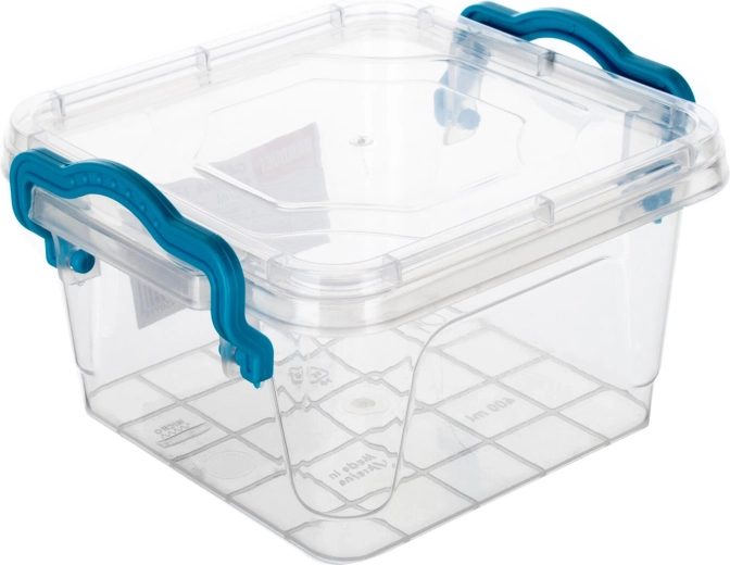 Cutie Gema pătrată 0,4 l cu mânere turcoaz