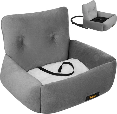 Scaun auto pentru câine PURLOV S, 44 × 35 × 30 cm, gri
