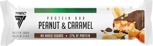 Baton proteic cu arahide și caramel 49 g